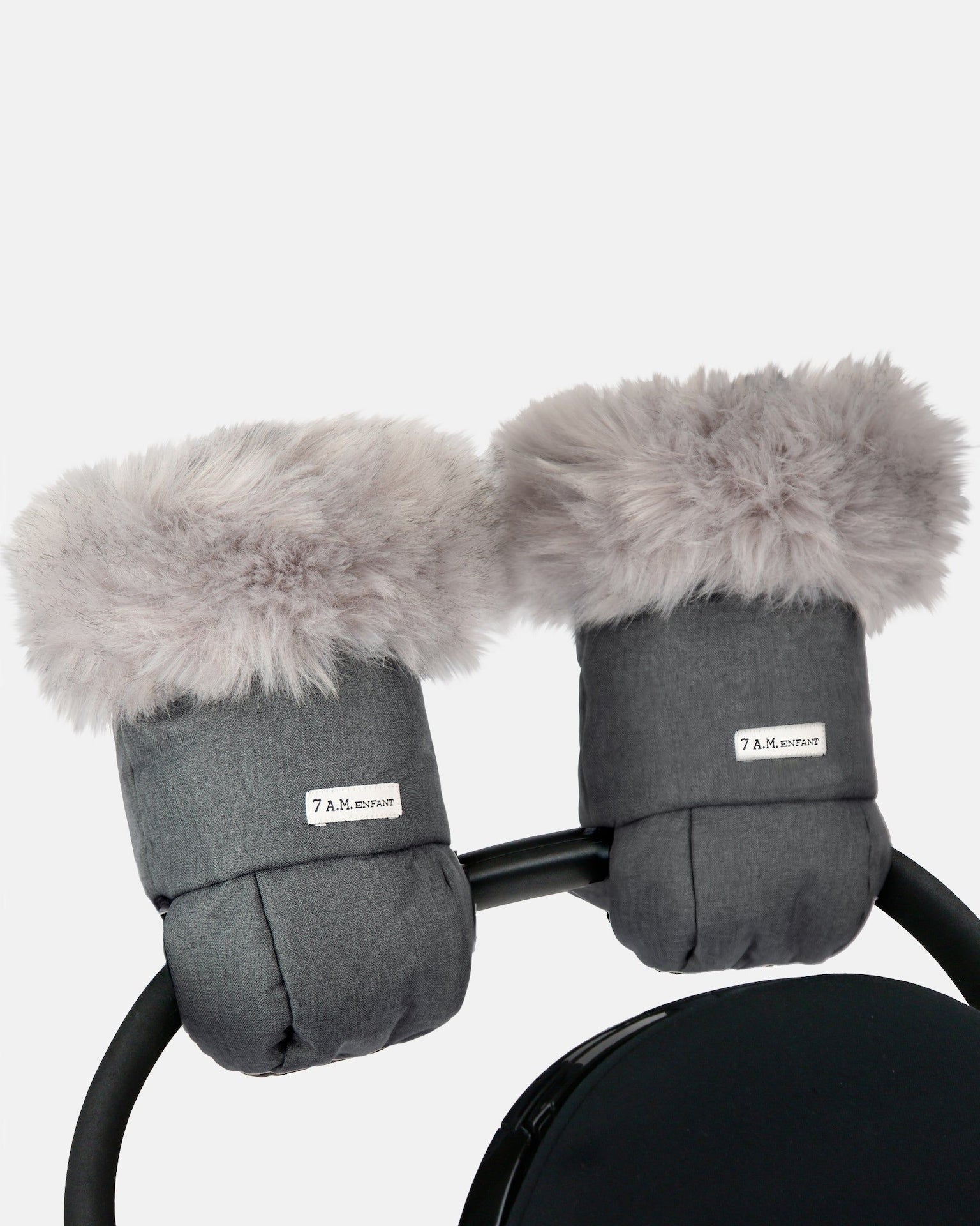 7AM Enfant Warmmuffs - Heather Grey Dark Faux Fur M6D2 - product image 1