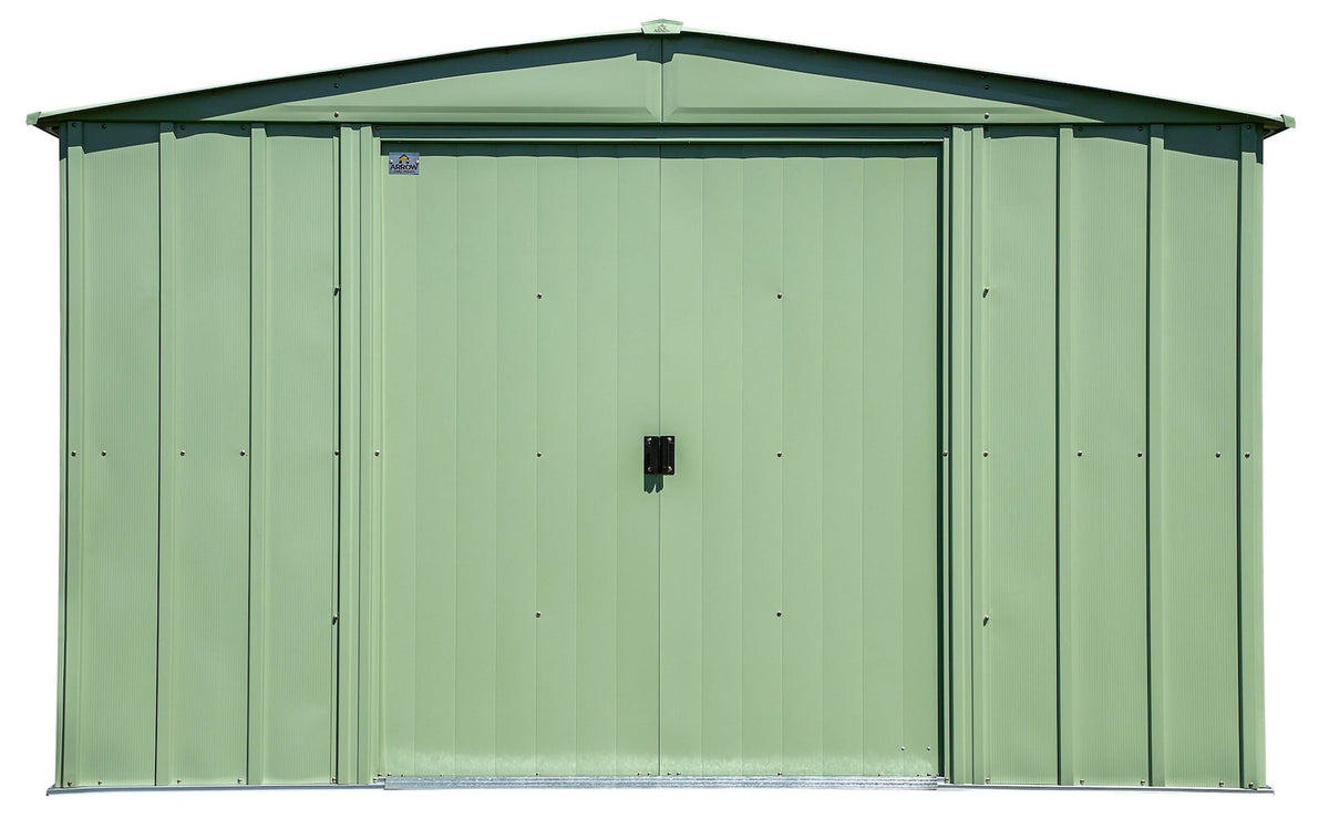 Classic Galvanized Steel Storage Shed, Sage Green, 10-ft x 14-ft L0G0 - product image 4