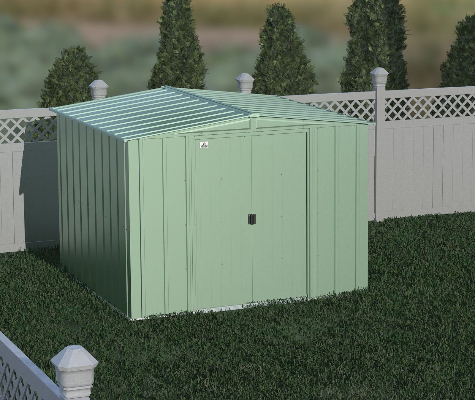 Classic Galvanized Steel Storage Shed, Sage Green, 8-ft x 8-ft Y0K3 - product image 8