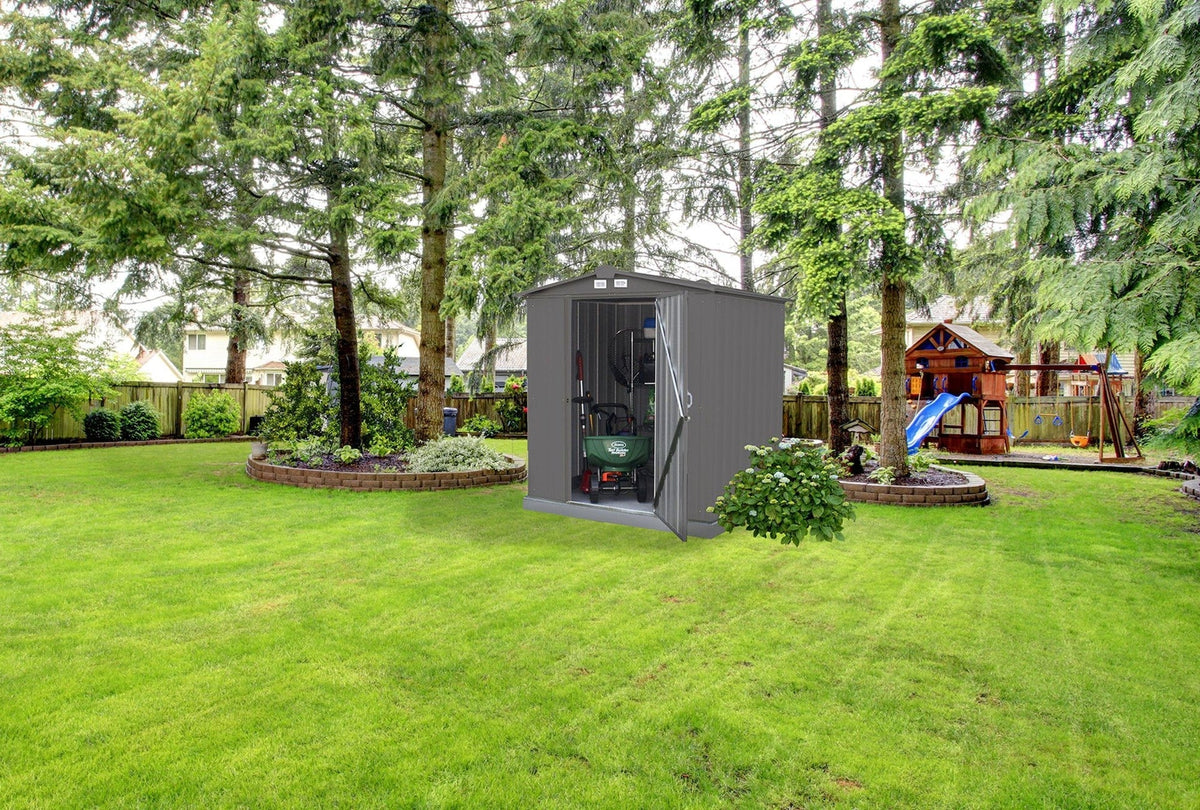 EZEE Galvanized Steel Storage Shed with Low Gable Roof, Charcoal, 6-ft x 5-ft Y9P8 - product image 6