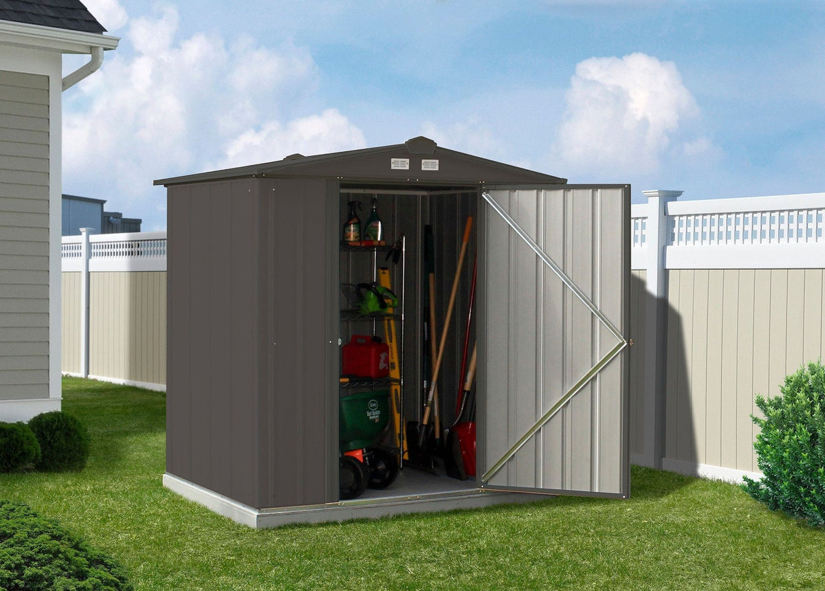 EZEE Galvanized Steel Storage Shed with Low Gable Roof, Charcoal, 6-ft x 5-ft Y9P8 - product image 7