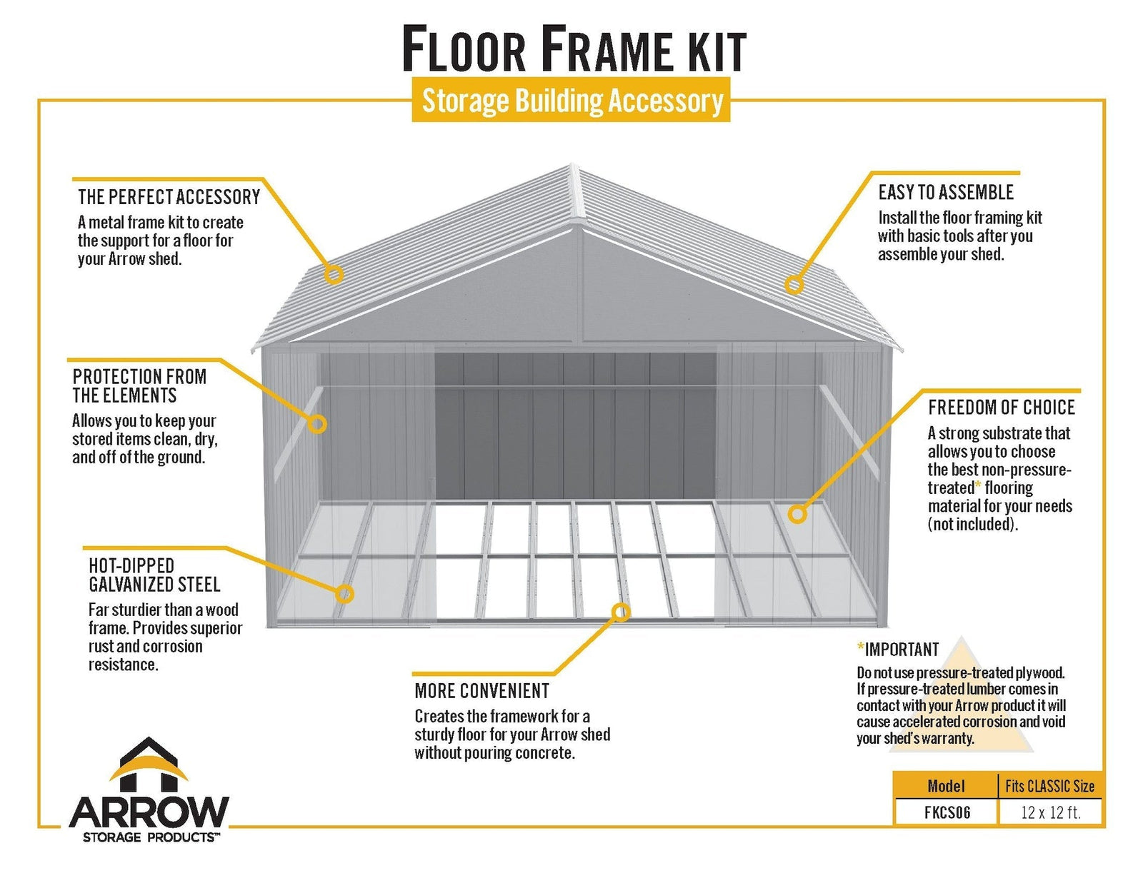 Floor Frame Kit for Classic 12x12-ft Sheds H4J4 - product image 5