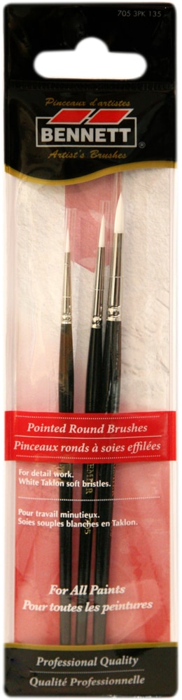 Professional Artist Pointed Round Tip Paint Brushes, 3-pk V5V1 - product image 1