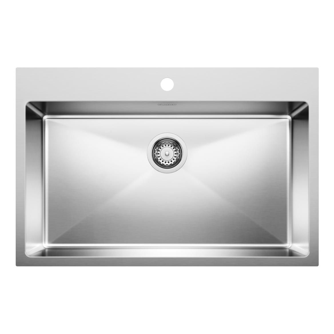 Quatrus R15 31-in Single Bowl Dual Mount Stainless Steel Kitchen Sink F2U4 - product image 1