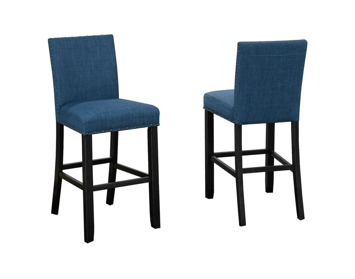 Alex Blue Counter/Bar Stool with Back Rest, 2-pc P0W8 - product image 1