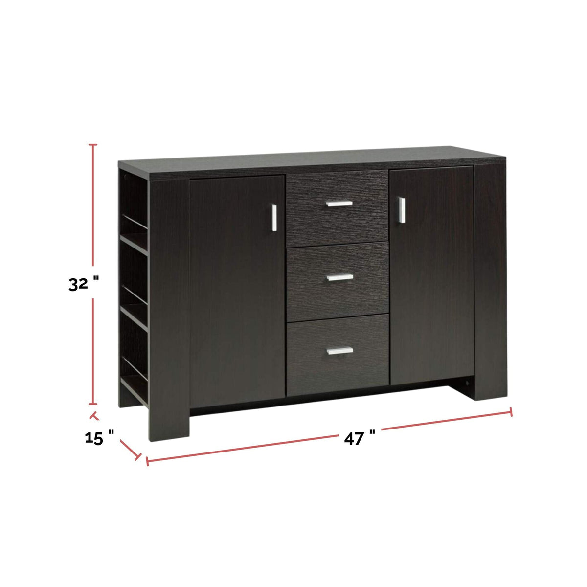 Ashton Freestanding Dining Buffet/Server with Storage, Dark Cherry A8H9 - product image 2