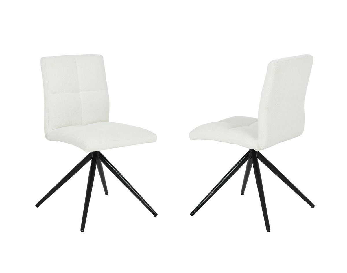 Ethan White Fabric Upholstered Armless Dining Chair, 2-pc S0S5 - product image 4