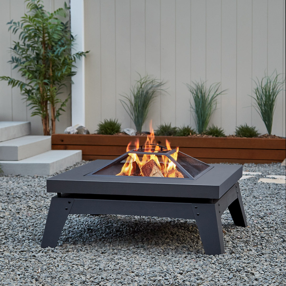 Square Steel Wood Burning Fire Pit in Gray, 37-in D3T3 - product image 6