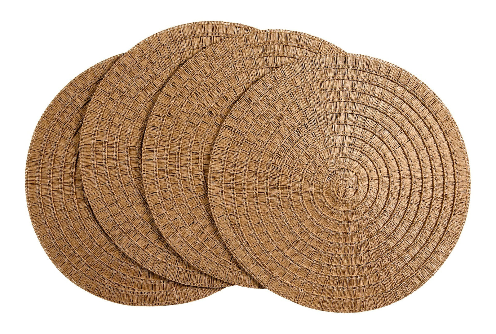 Crochet Natural Placemats, Round, Hand-woven, 4-pk C0M4 - product image 1