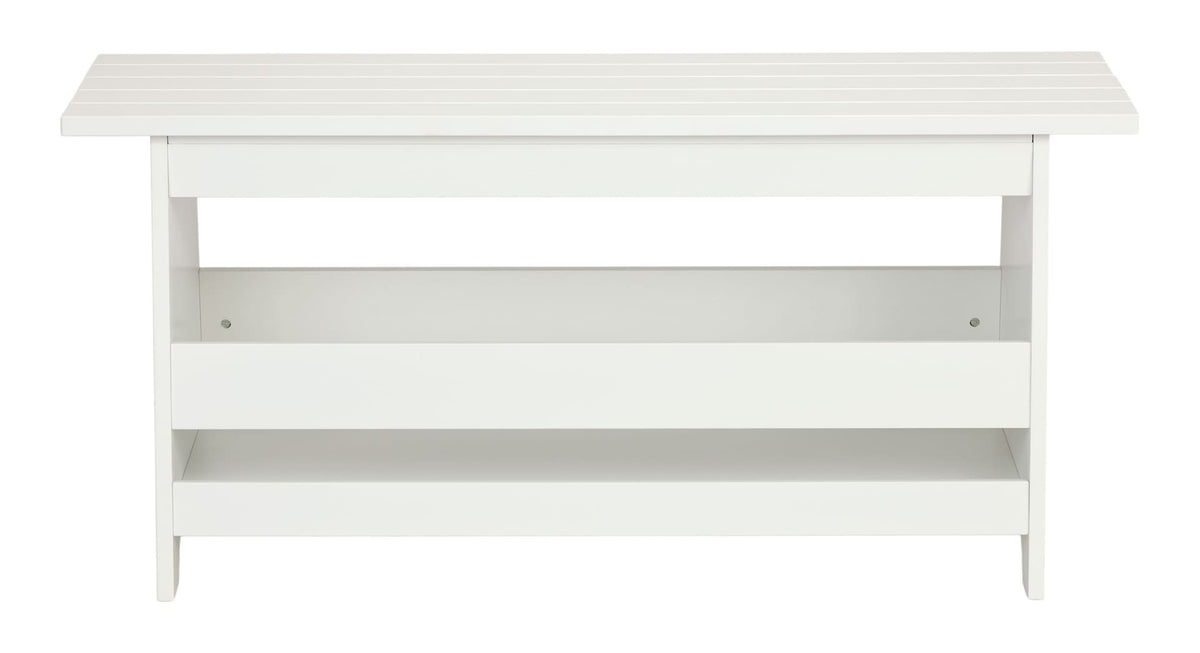 Kya Wooden Entryway Bench with Storage Rack, White M4I4 - product image 1