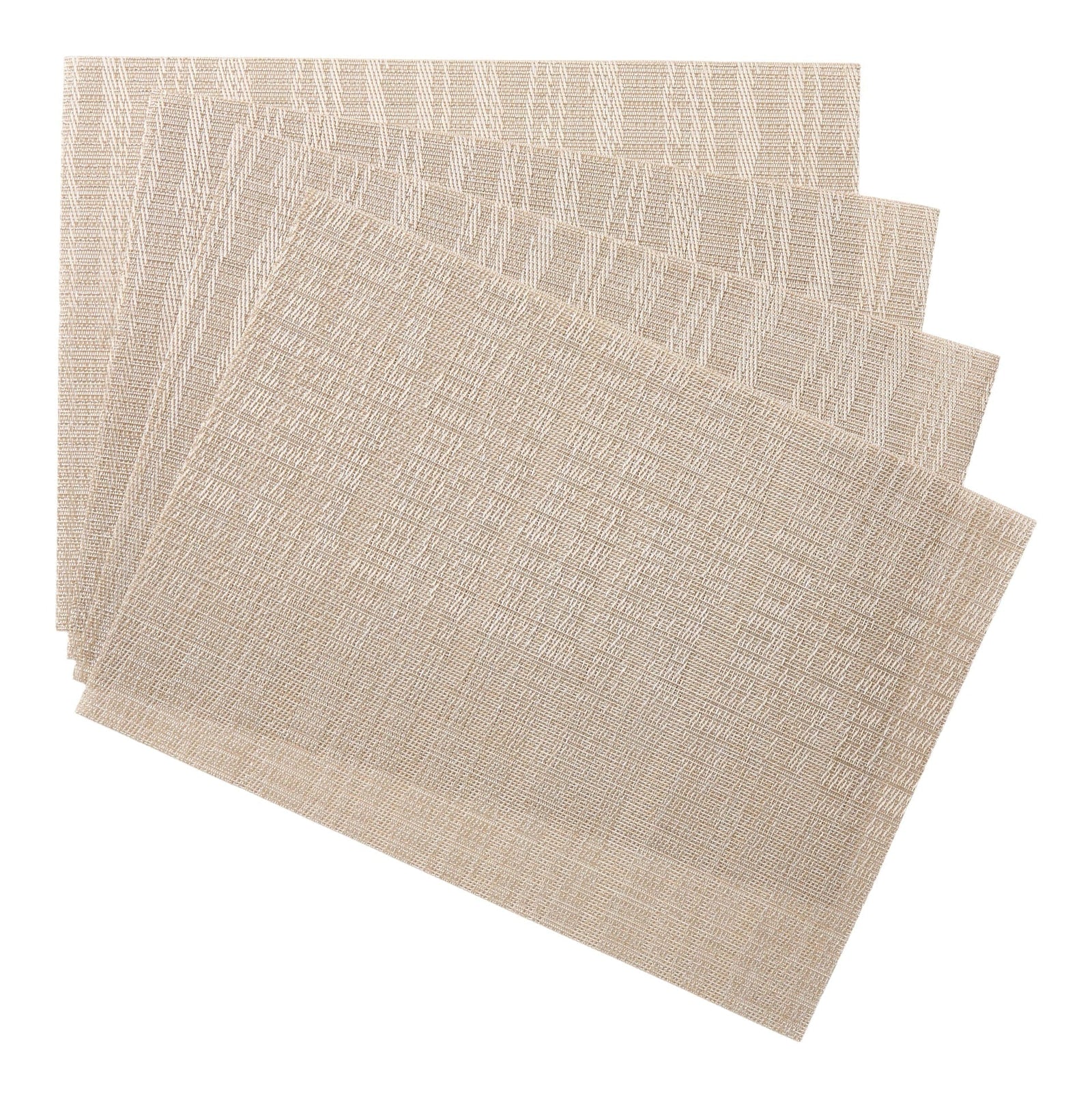 Lurex Rectangle Textilene Woven Placemat, Prosecco, 13-in x 18-in, 4-pk P8B4 - product image 1