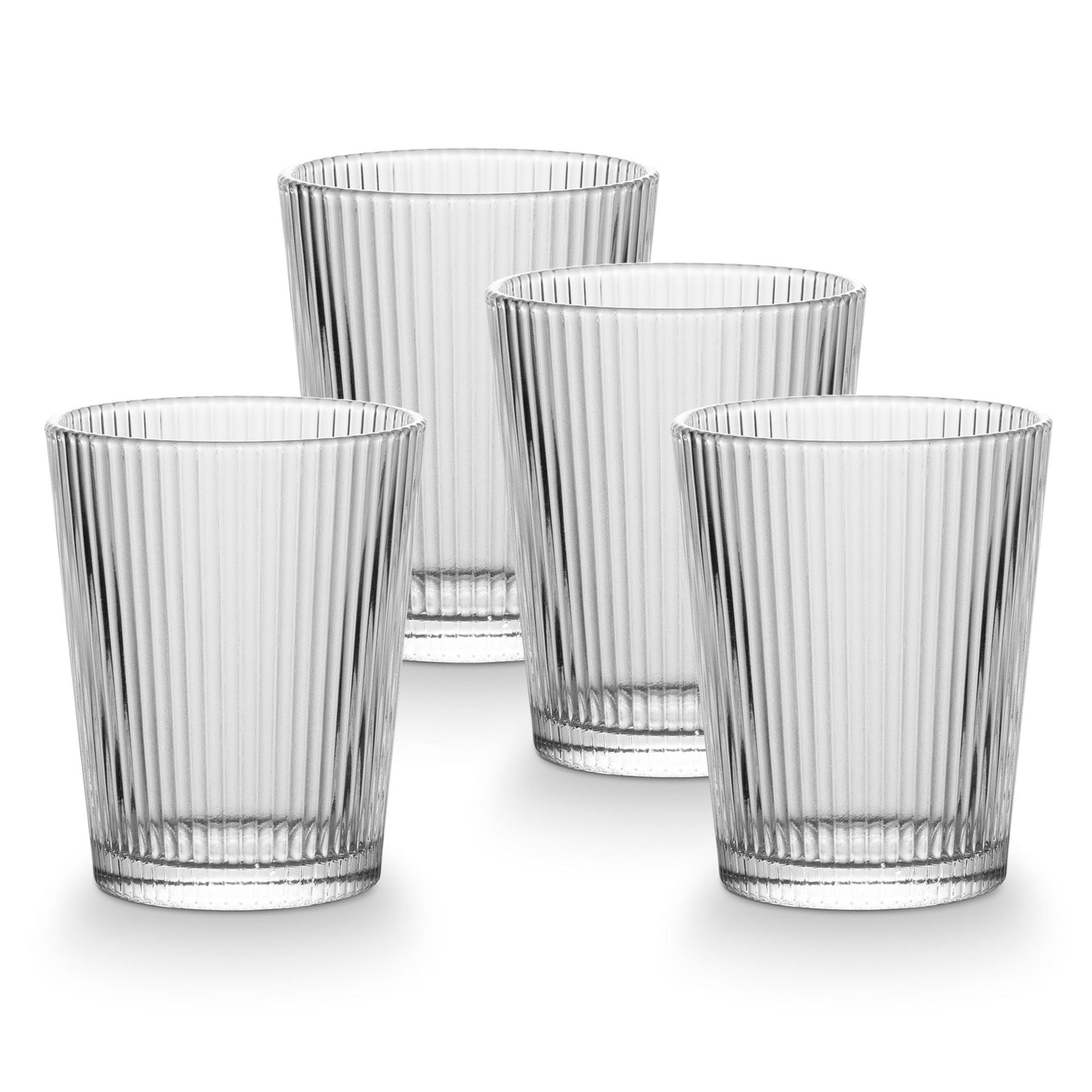 Ribbed DOF Dinner Glass Set, Lead-free, 4-pc A8H3 - product image 1