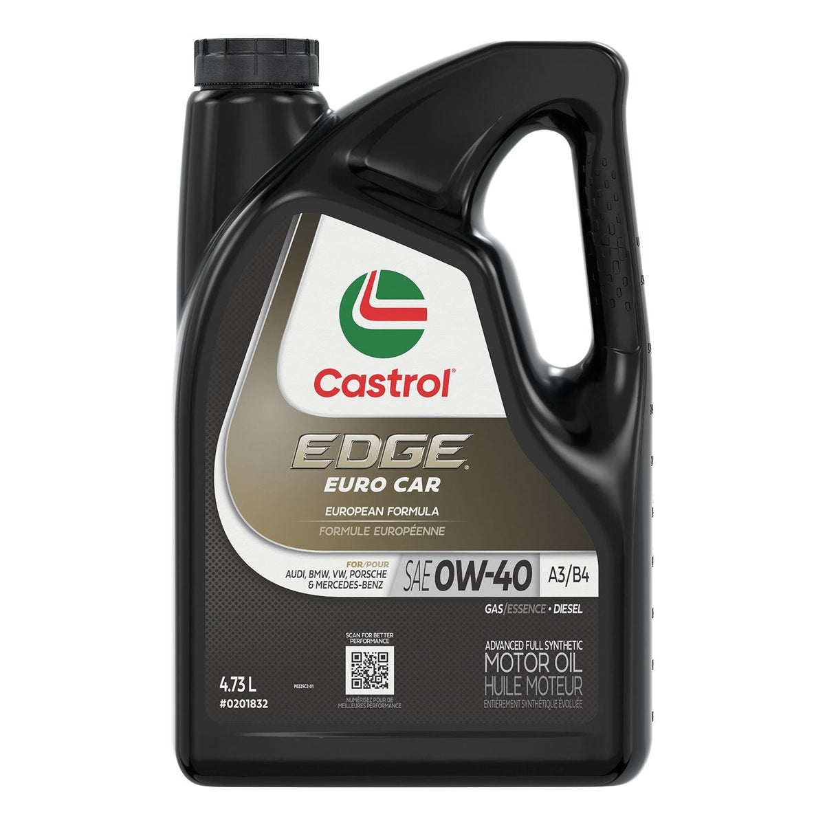 EDGE Euro 0W40 A3/B4 Advanced Synthetic Engine/Motor Oil, 5-L C1I4 - product image 1