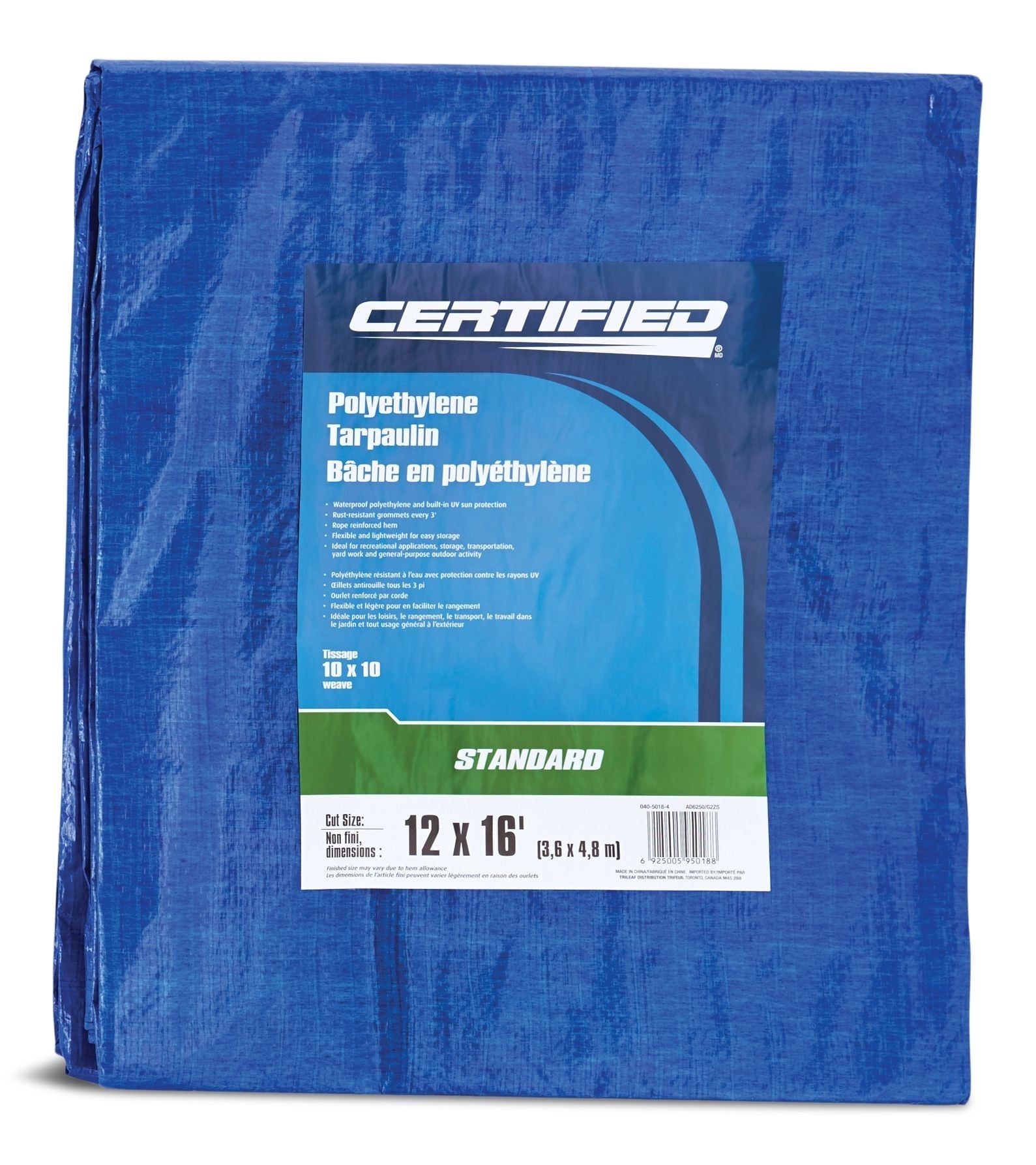 Standard Duty Poly Tarp, Waterproof, 12-ft x 16-ft M6W8 - product image 1