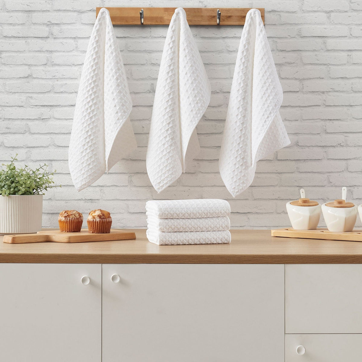 Waffle Microfiber Kitchen Dishcloths, 16-in x 19-in, 6-pk J5D2 - product image 5