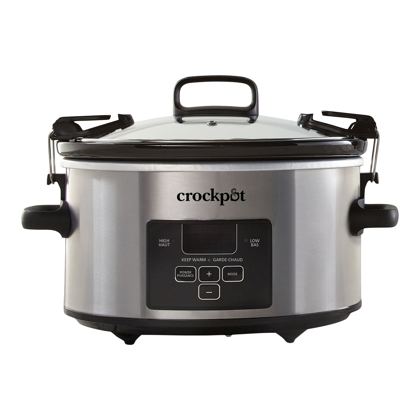 Digital Programmable Slow Cooker with Locking Lid, Feeds 4 People & More, Stainless Steel, 4-qt V8A2 - product image 1