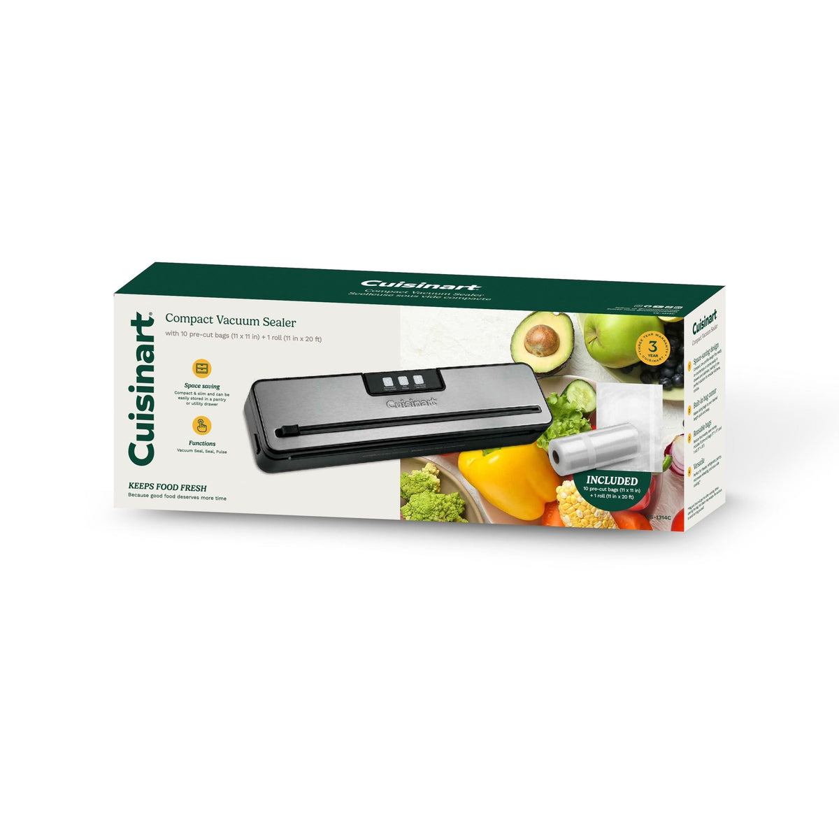 Slim Vacuum Sealer, with 10 Pre-Cut Bags & 1 Roll I1A7 - product image 1