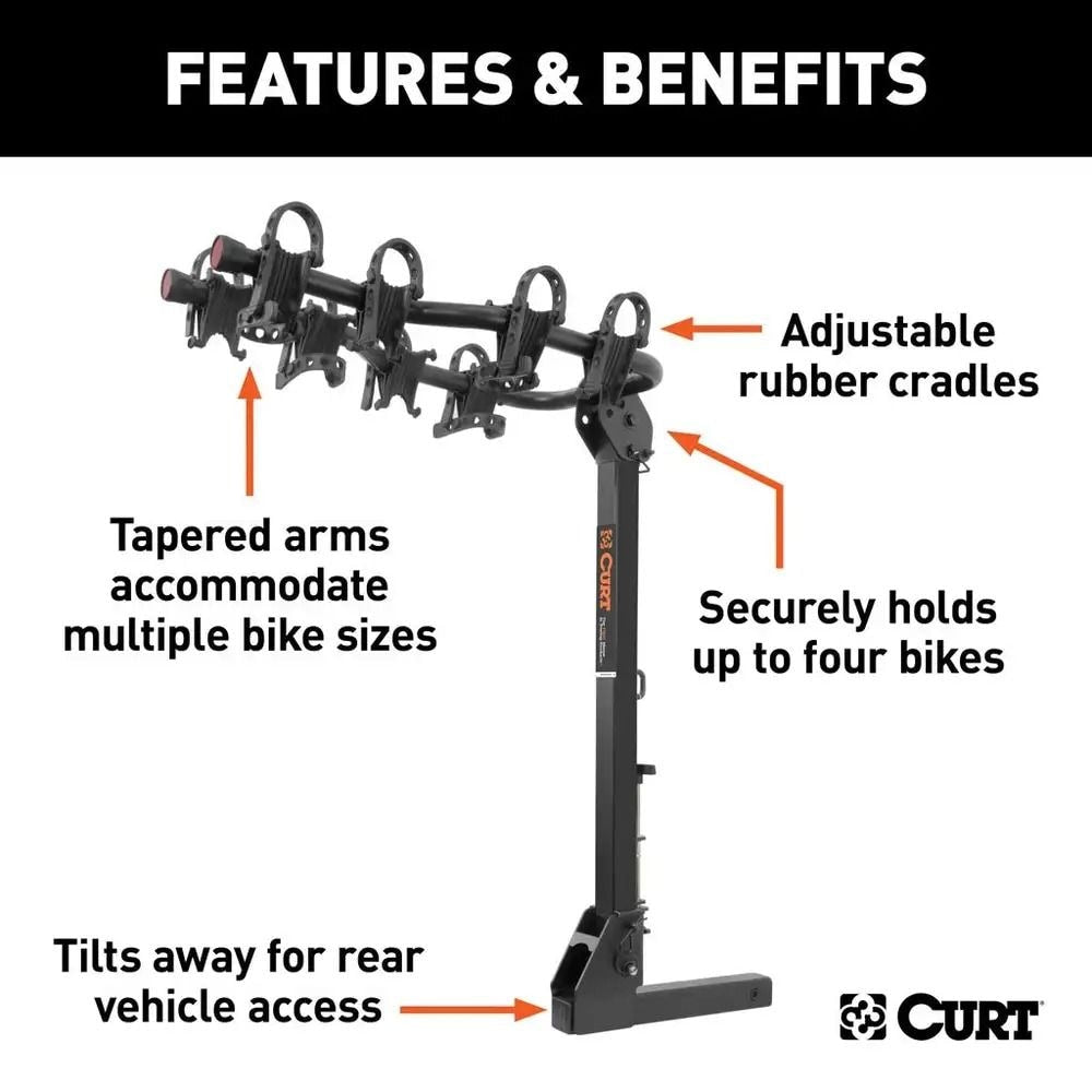 12126 Premium Hitch-Mounted Bike Rack (4-Bike, 2-in Shank) I1U1 - product image 4