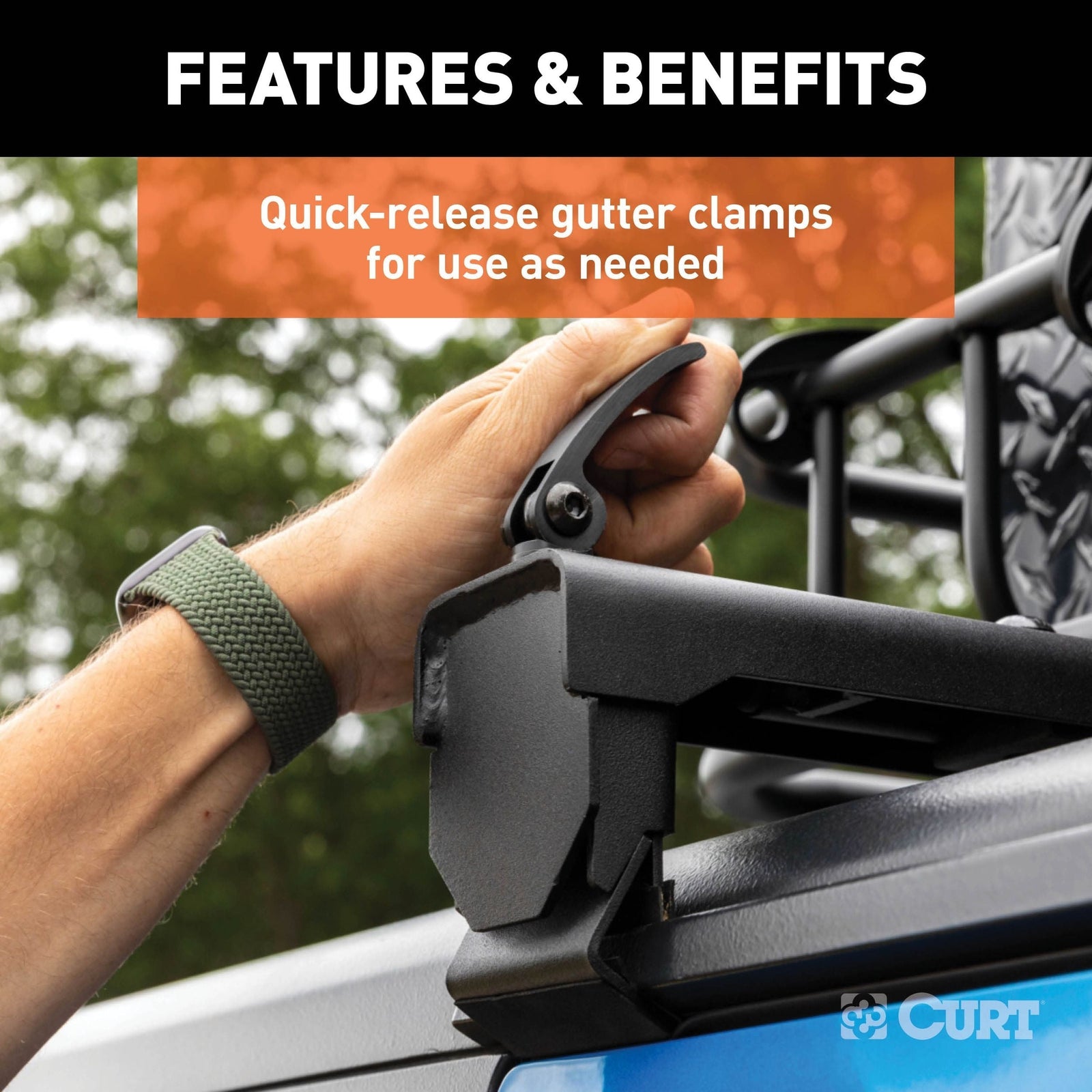 18119 Quick-Release Roof Rack Crossbars, Black Steel, Select Wrangler JK M5K2 - product image 3