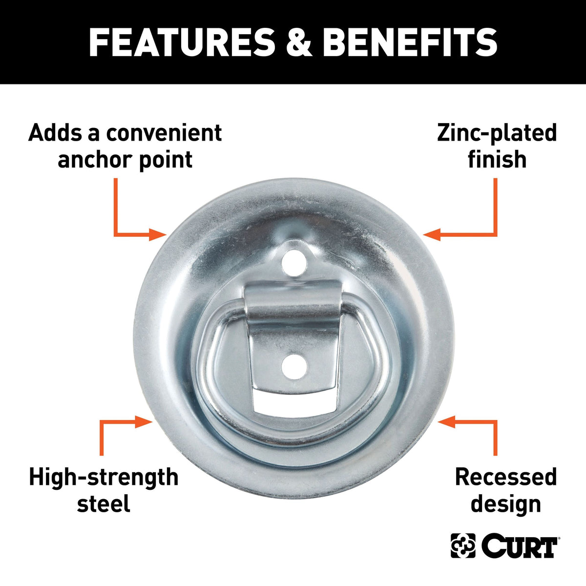 83710 1-1/8-in x 1-5/8-in Recessed Tie-Down Ring (1000-lb, Clear Zinc) H5I1 - product image 2