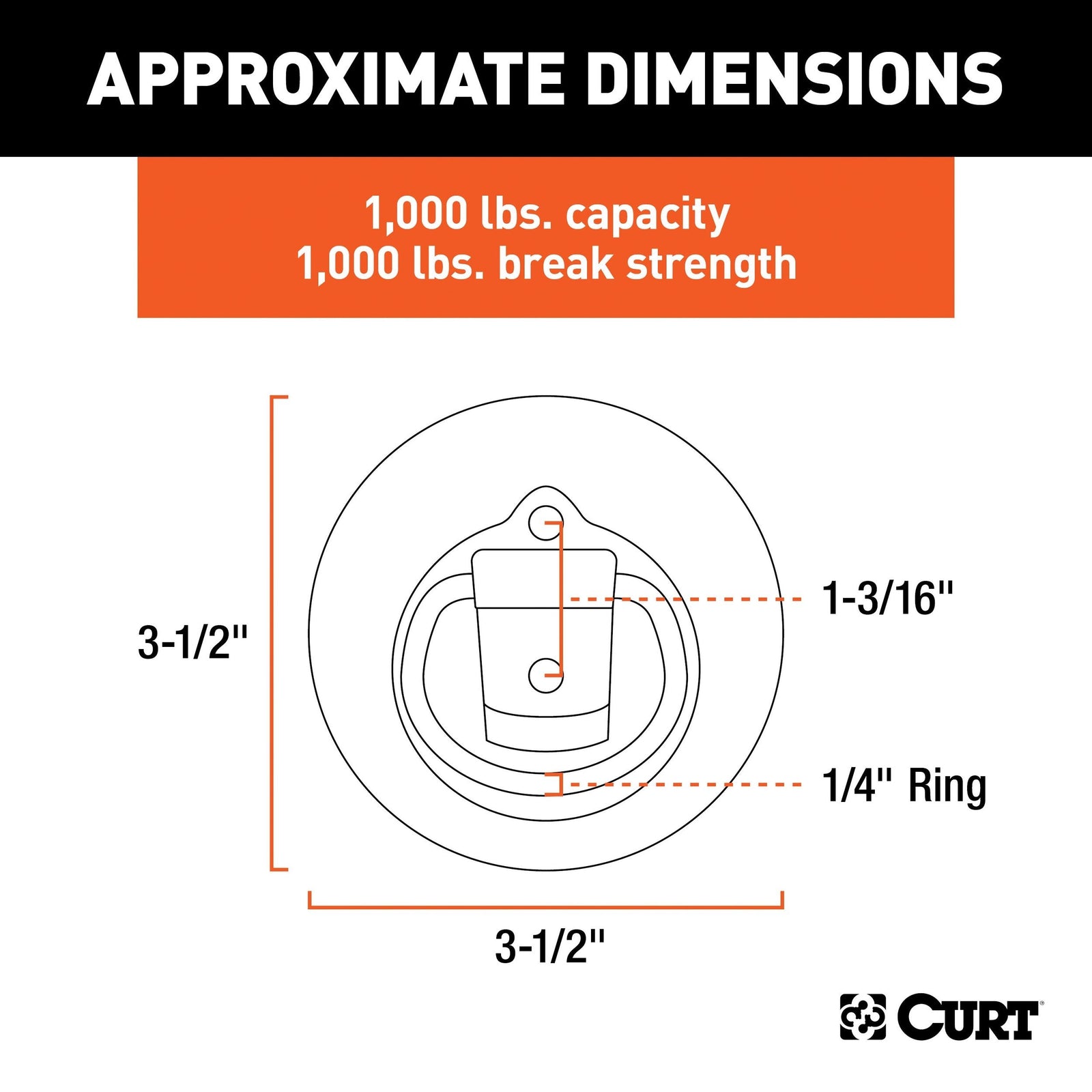 83710 1-1/8-in x 1-5/8-in Recessed Tie-Down Ring (1000-lb, Clear Zinc) H5I1 - product image 3
