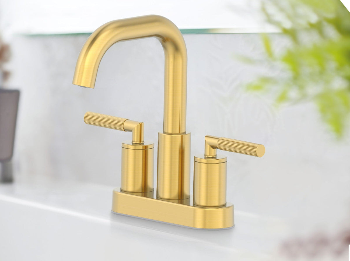 Dorian 2-Handle 4-in Centreset Lavatory/Bathroom Sink Faucet, Brushed Gold D8T6 - product image 2