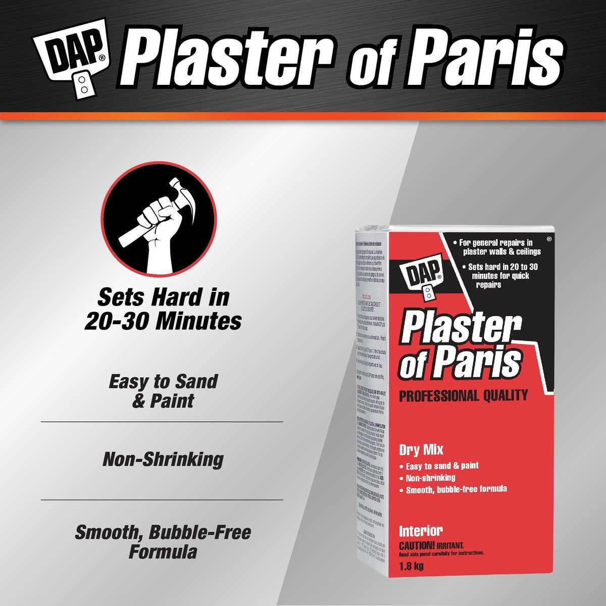 Plaster Of Paris Professional Dry Mix Plaster For Indoor Wall & Ceiling Repairs, 1.8-kg Y9N3 - product image 3