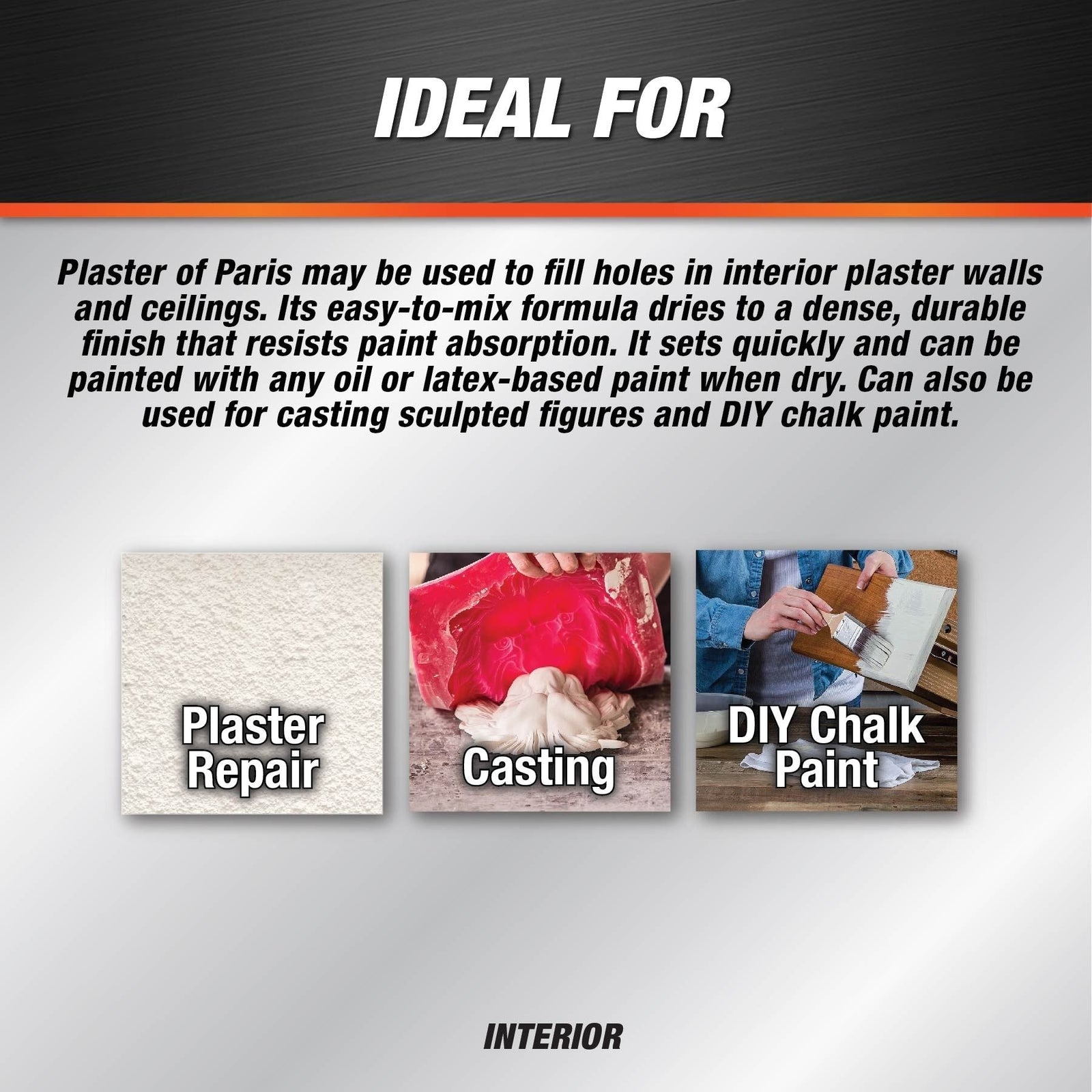 Plaster Of Paris Professional Dry Mix Plaster For Indoor Wall & Ceiling Repairs, 1.8-kg Y9N3 - product image 4