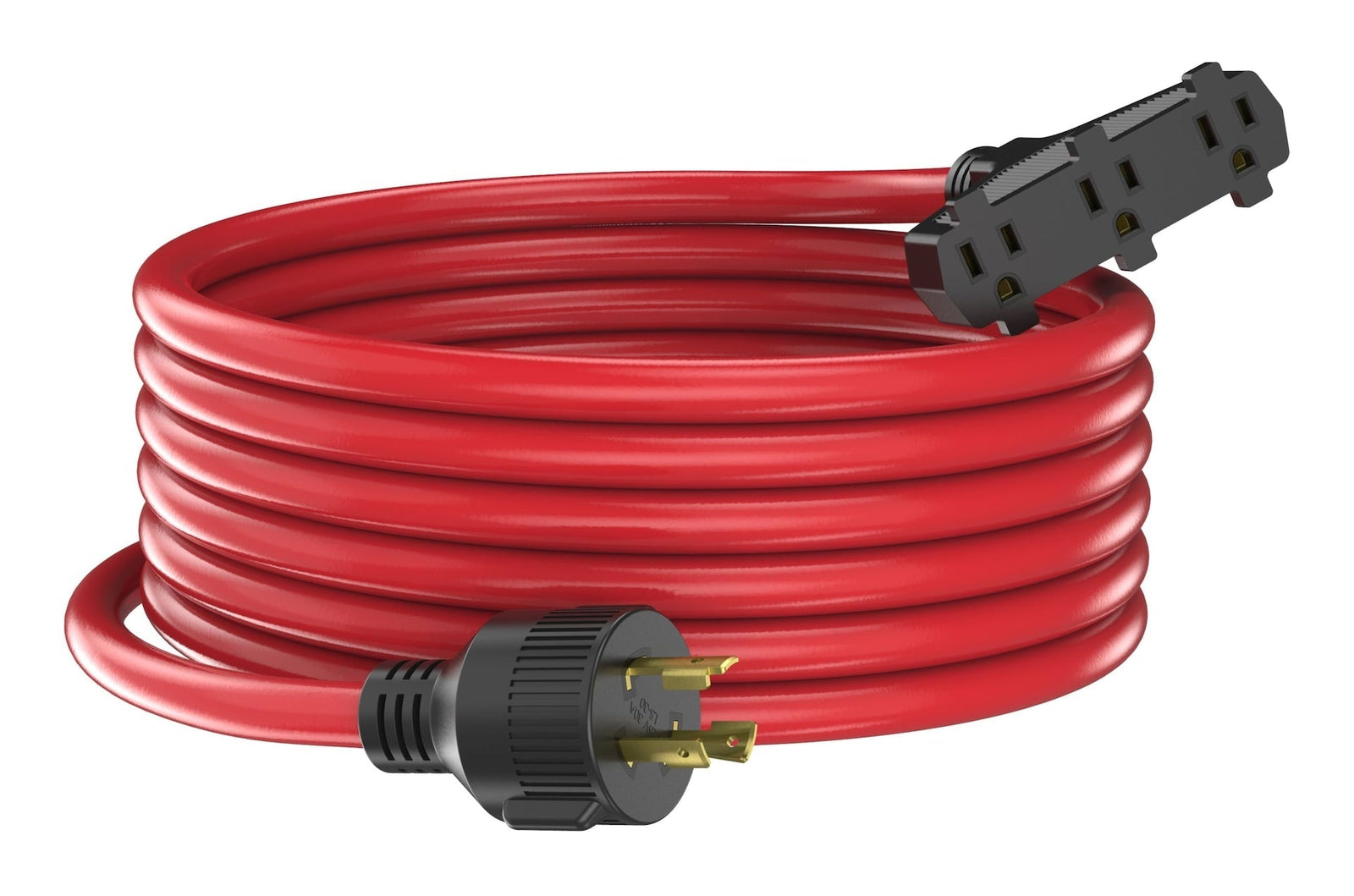 30A 25-ft Triple-Outlet Extension Cord, Red V2Z4 - product image 1