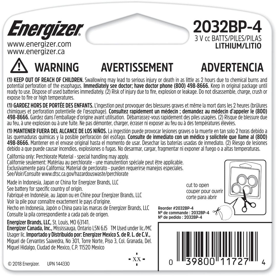 4-pk CR2032 3V / 3 Volt Lithium Coin Cell Batteries, Long Lasting P9U6 - product image 3
