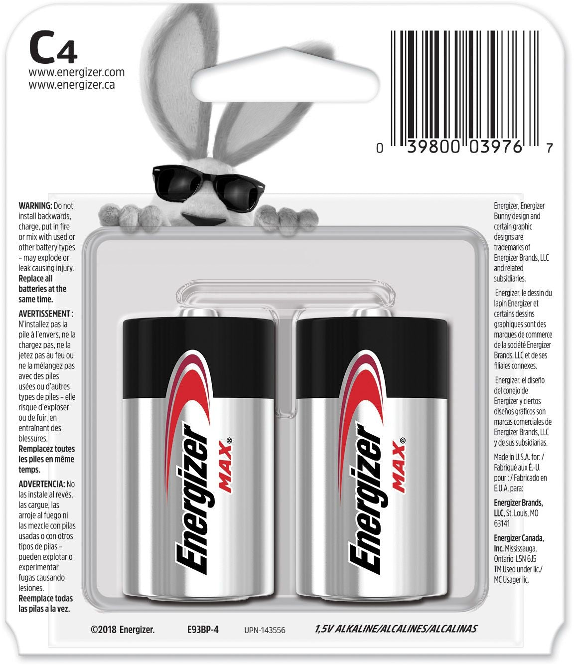 Max4-pk C Alkaline Batteries, Long Lasting, All Purpose B0C0 - product image 2
