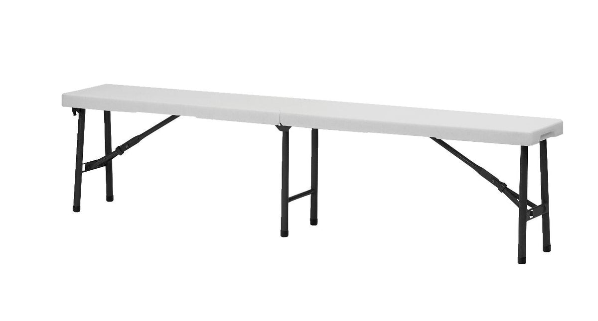 6-ft Portable Indoor/Outdoor Plastic & Metal Centre Folding Bench, White X7U6 - product image 1