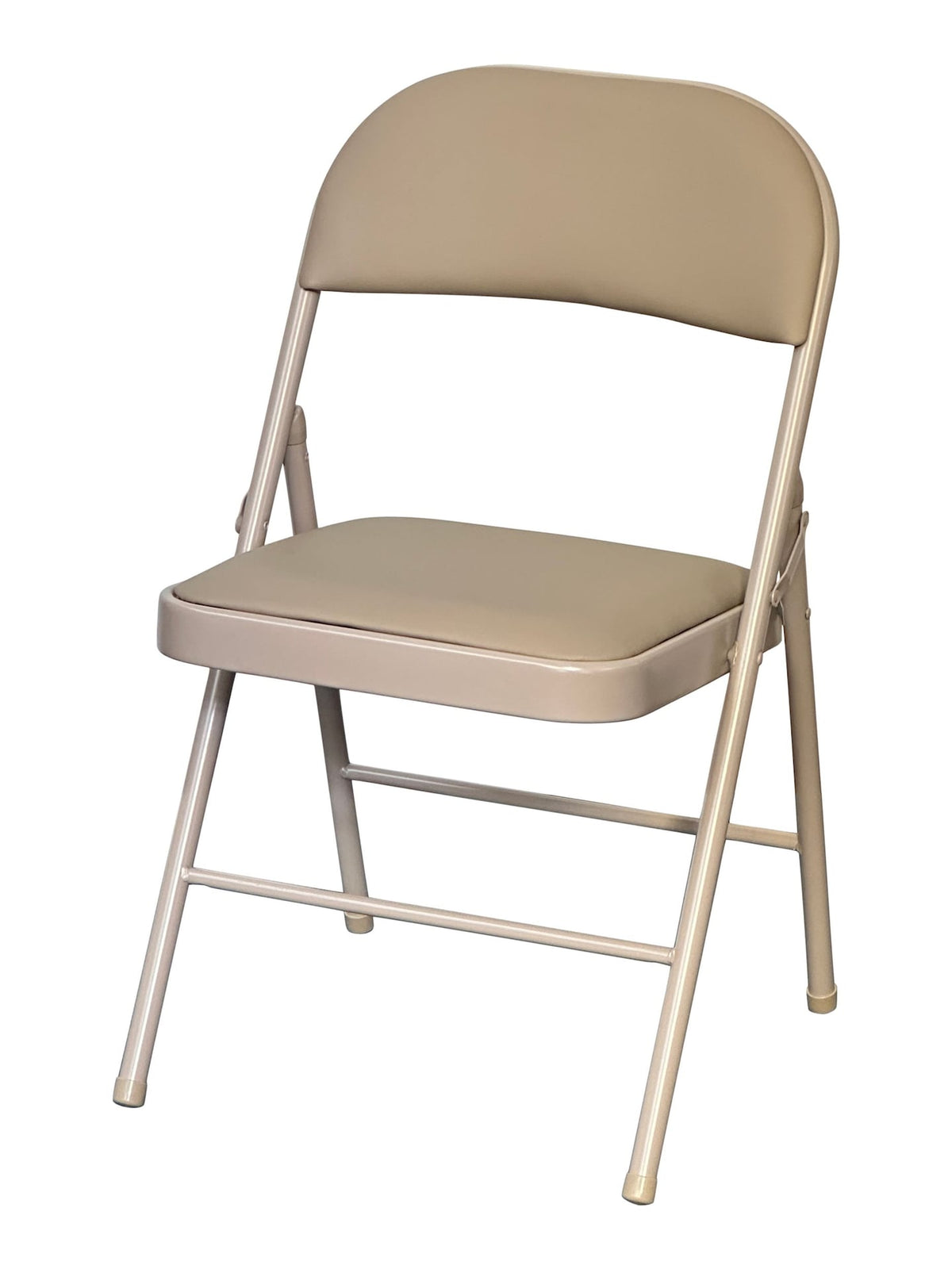 Beige Indoor Padded Vinyl Folding Chair X7D3 - product image 1