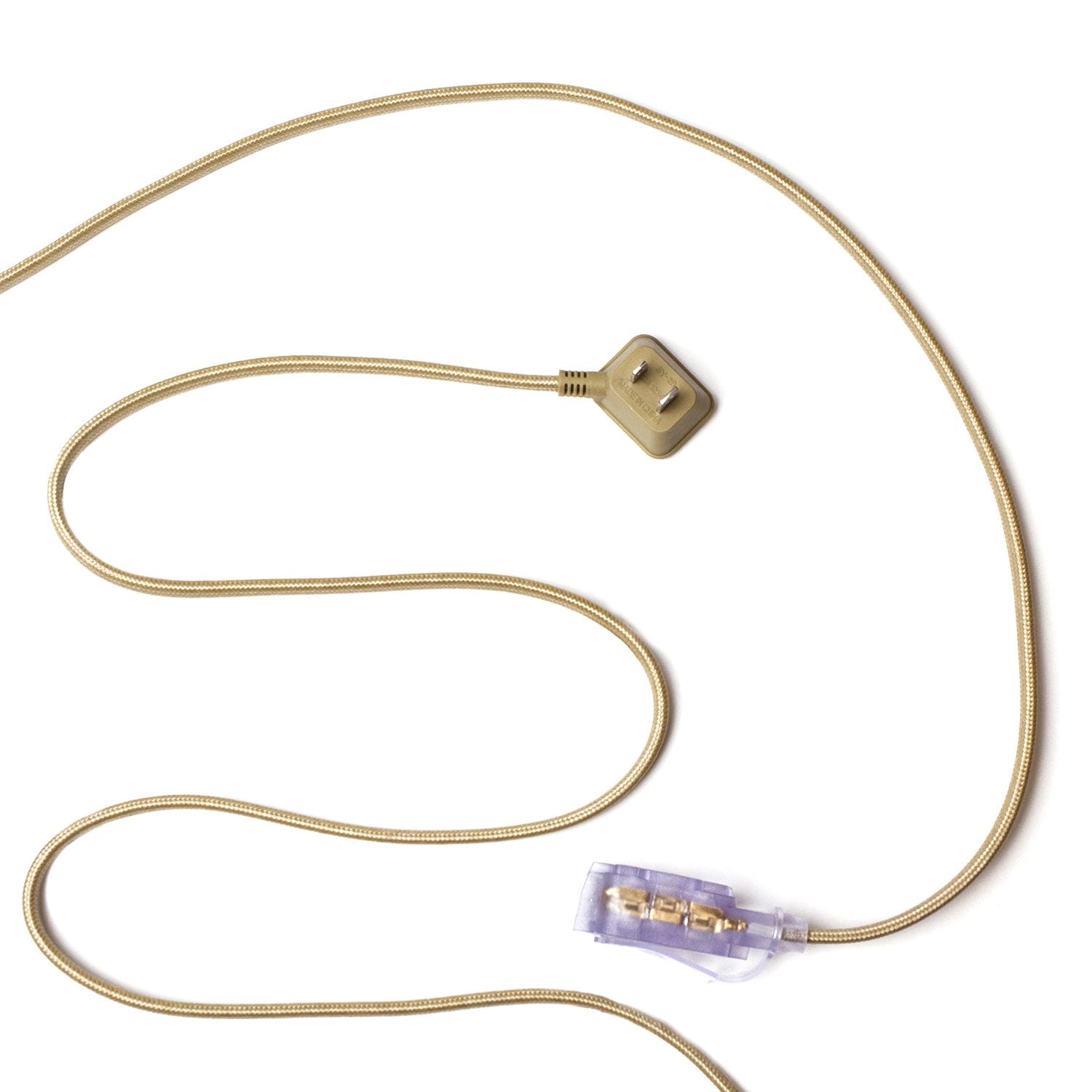 9-ft 16/2 Fabric Extension Cord, Right Angle Plug, 3 Outlets, Gold C8P0 - product image 5
