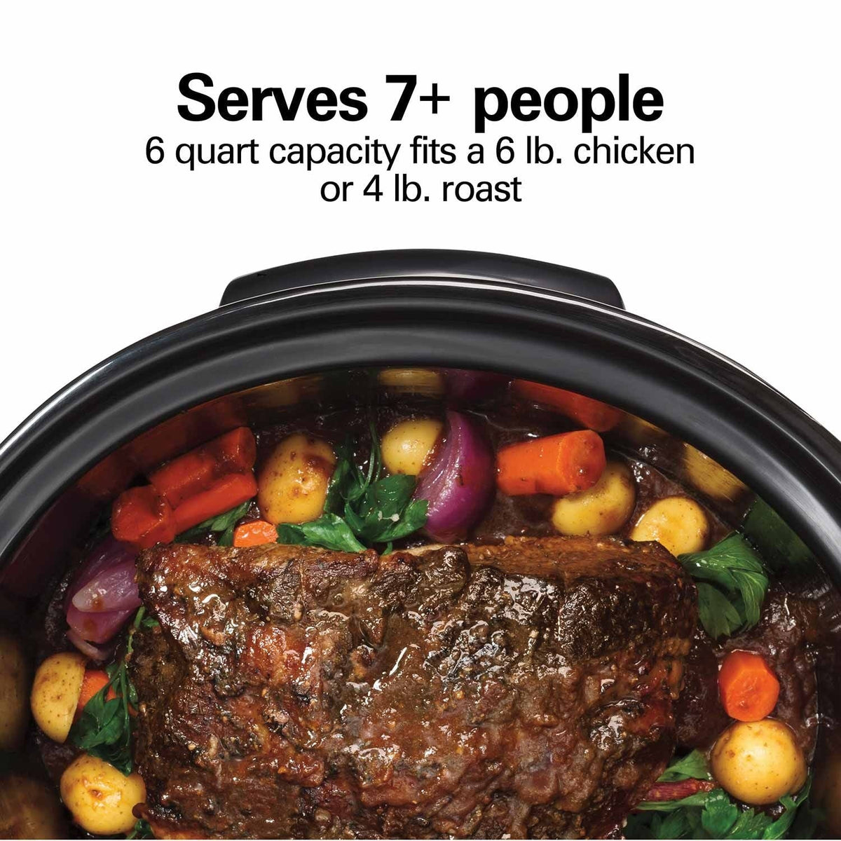 Programmable Defrost Slow Cooker, Black, 6-qt Q1O4 - product image 6
