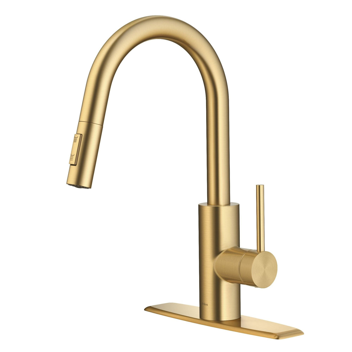 Oletto Single Handle High Arc Pull Down Kitchen Faucet, Brushed Brass U7J4 - product image 1