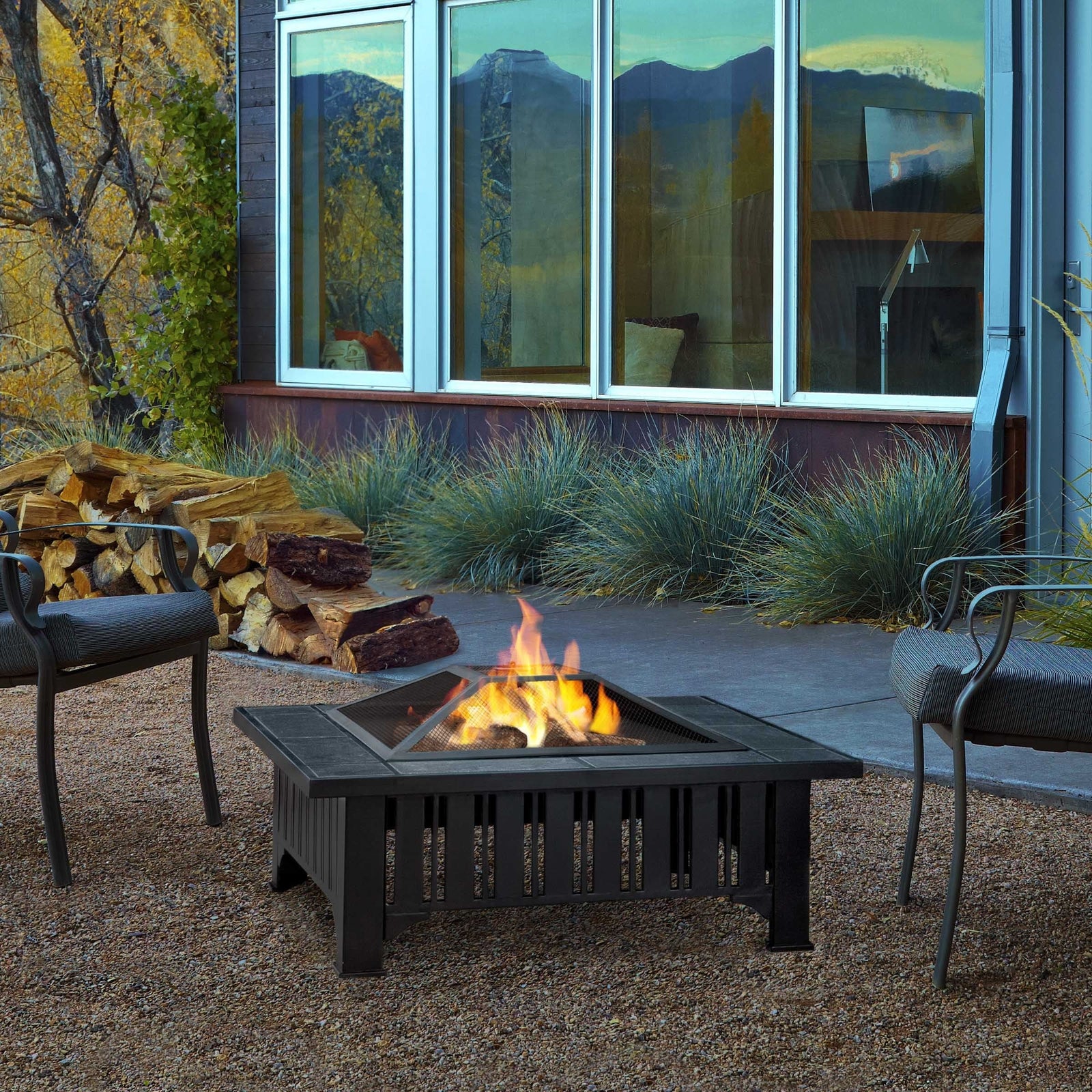 Square Wood Burning Fire Pit in Black, 34-in N5Y4 - product image 6