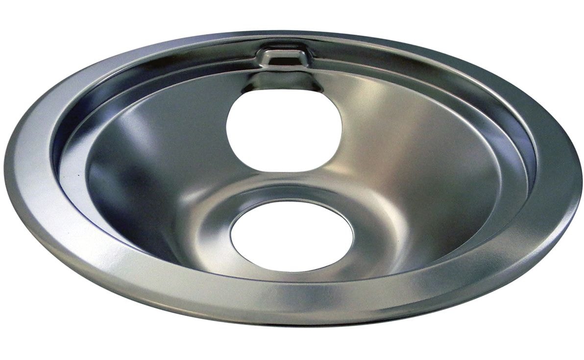 62241 GE Stove Shallow-Draw Drip Pan with Trim Ring, Dishwasher Safe, Bright Chrome, 6-in T5D8 - product image 1