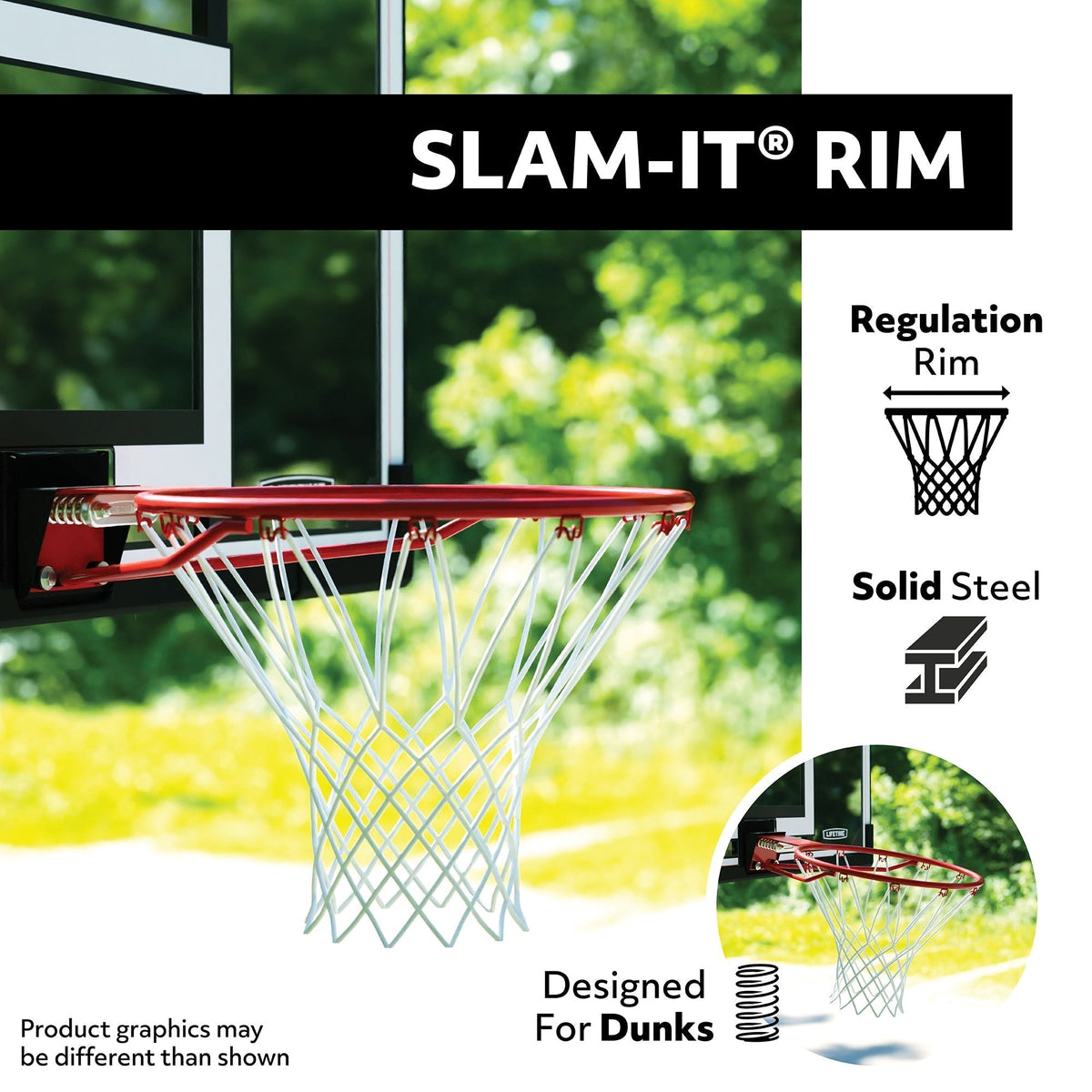 Portable Adjustable Basketball Backboard, Hoop & Net System, 48-in I5M3 - product image 5