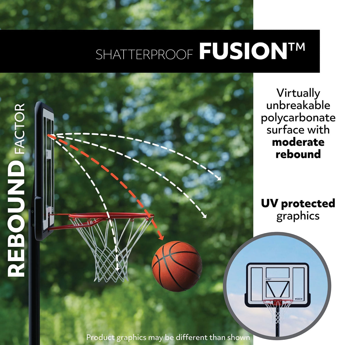 Portable Adjustable Basketball Backboard, Hoop & Net System, 48-in I5M3 - product image 8