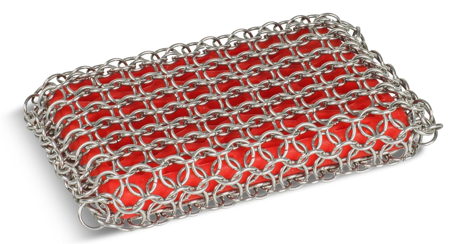 Dishwasher-Safe Cast Iron Scrubbing Pad, Red V5J6 - product image 1