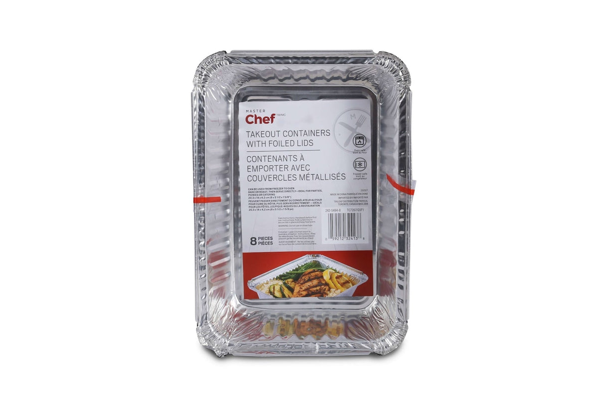 Disposable Foil Take Out Food Storage Container with Lid, 3-lb, 4-pk D9Y7 - product image 1