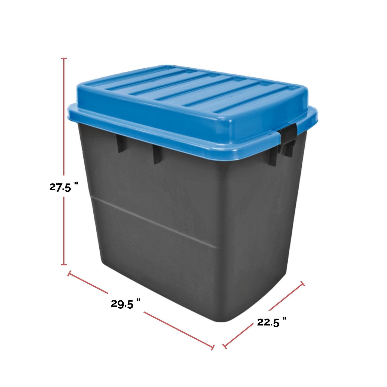Heavy Duty Storage Box with Wheels and Latched Lid, 210-L, Black/Blue X7M5 - product image 2