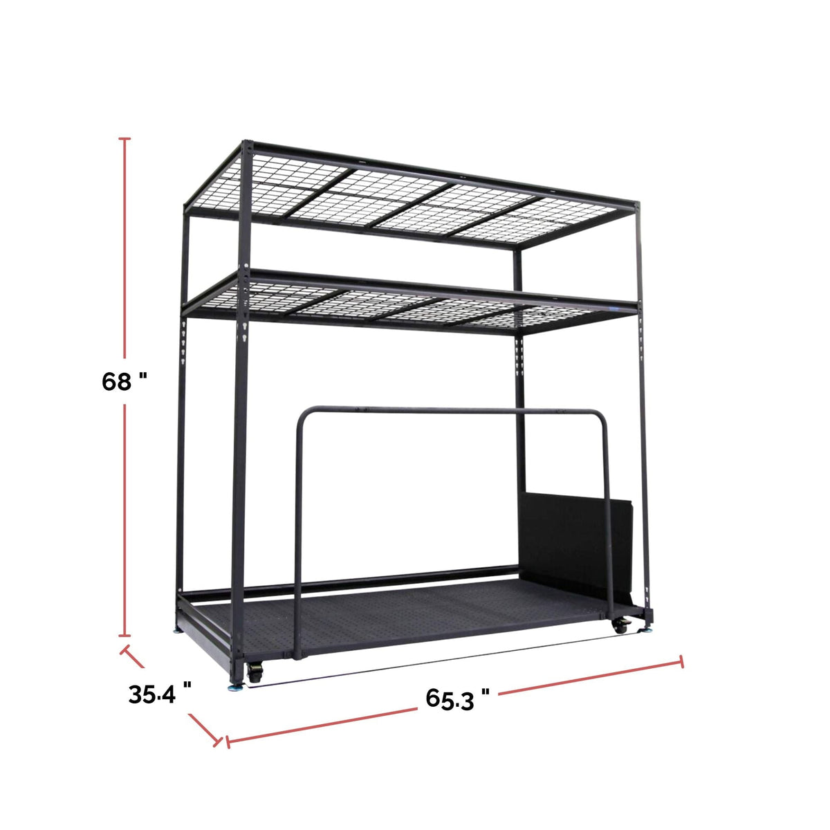 Seasonal Storage Rack with Rolling Platform Cart, Black, 65.5-in x 35.5-in x 68-in X2W5 - product image 4