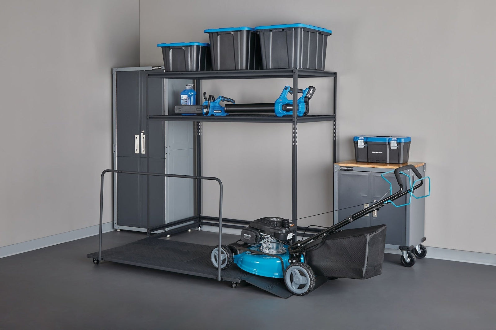 Seasonal Storage Rack with Rolling Platform Cart, Black, 65.5-in x 35.5-in x 68-in X2W5 - product image 8