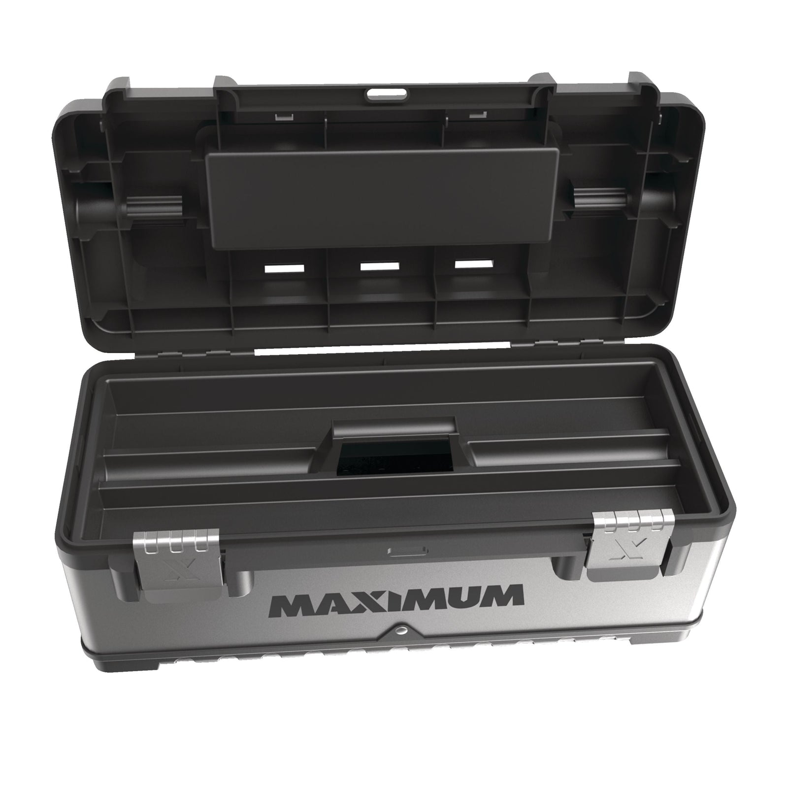 Portable Plastic & Metal Tool Box with Removable Tray & Organizer, Black, 20-in U5Z4 - product image 5