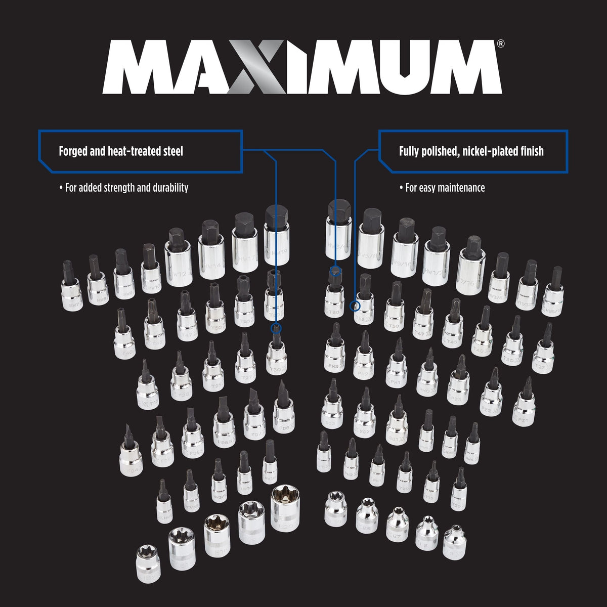 Professional Grade Bit Socket Set, 75-pc Z2J6 - product image 2