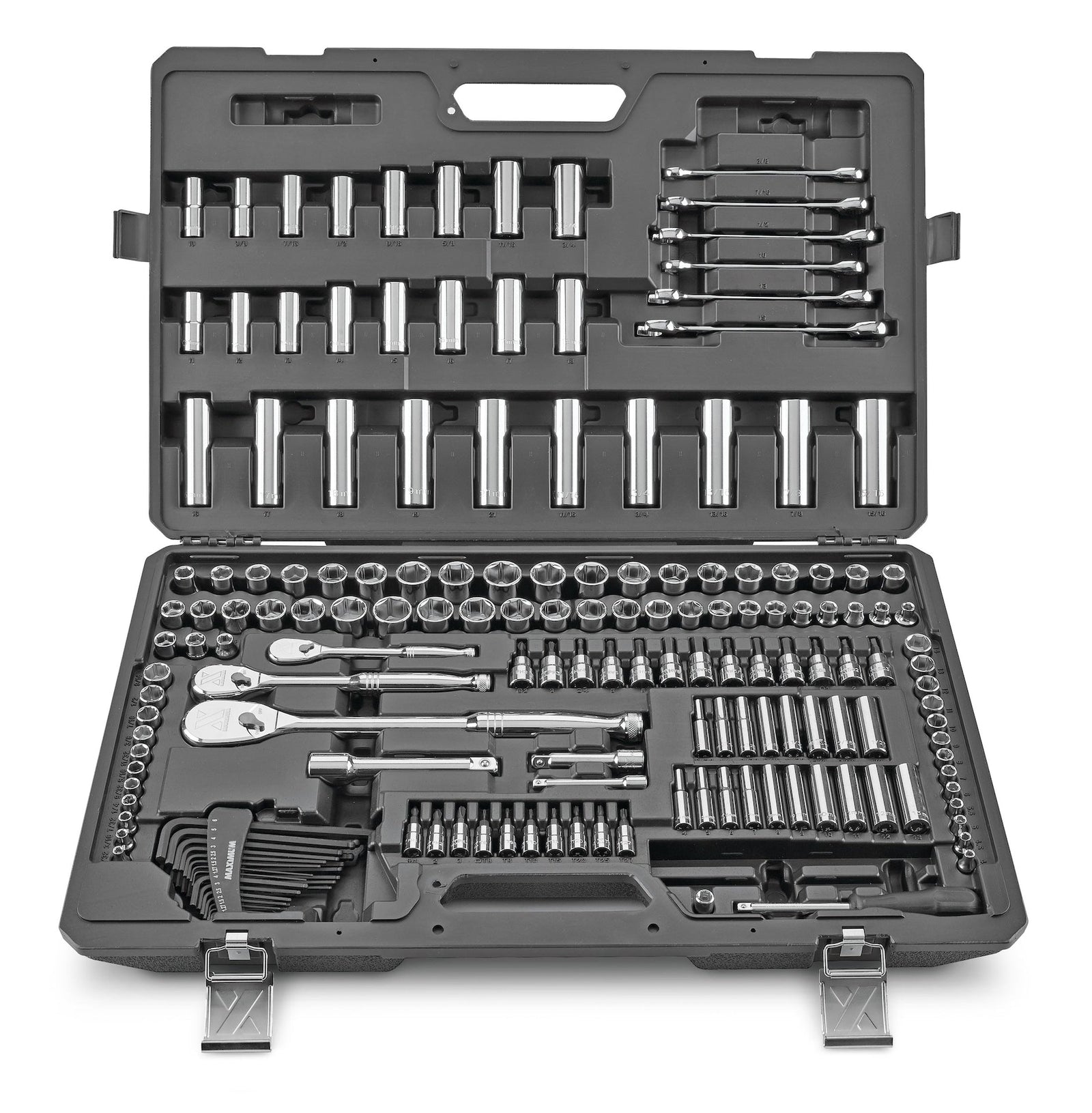 Professional Grade Socket Set, 224-pc, CRV, Nickel-Chrome Plating H7D8 - product image 1