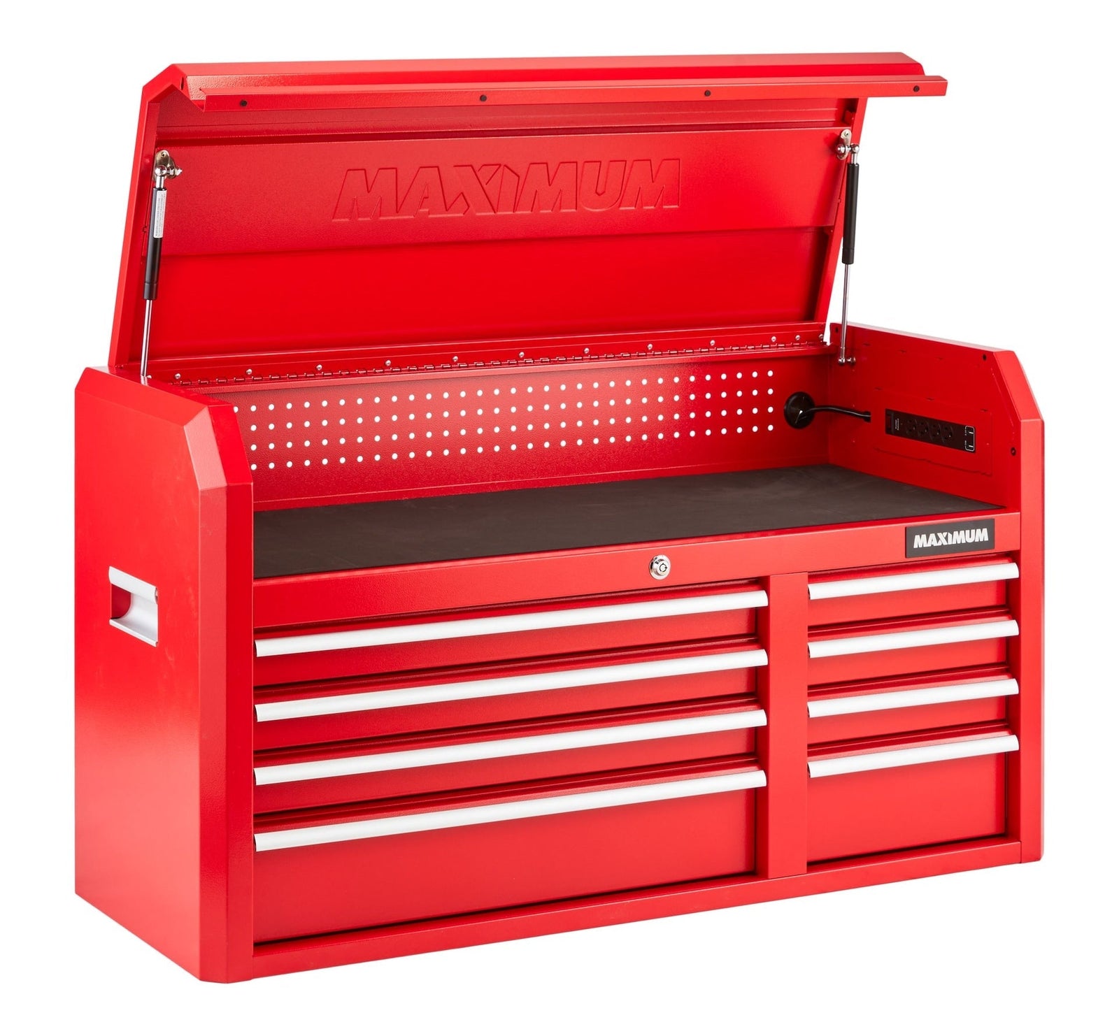 Tool Storage Chest, 8-Drawer, Built-In Power Bar with USB, 47-in, Red Y6D7 - product image 1