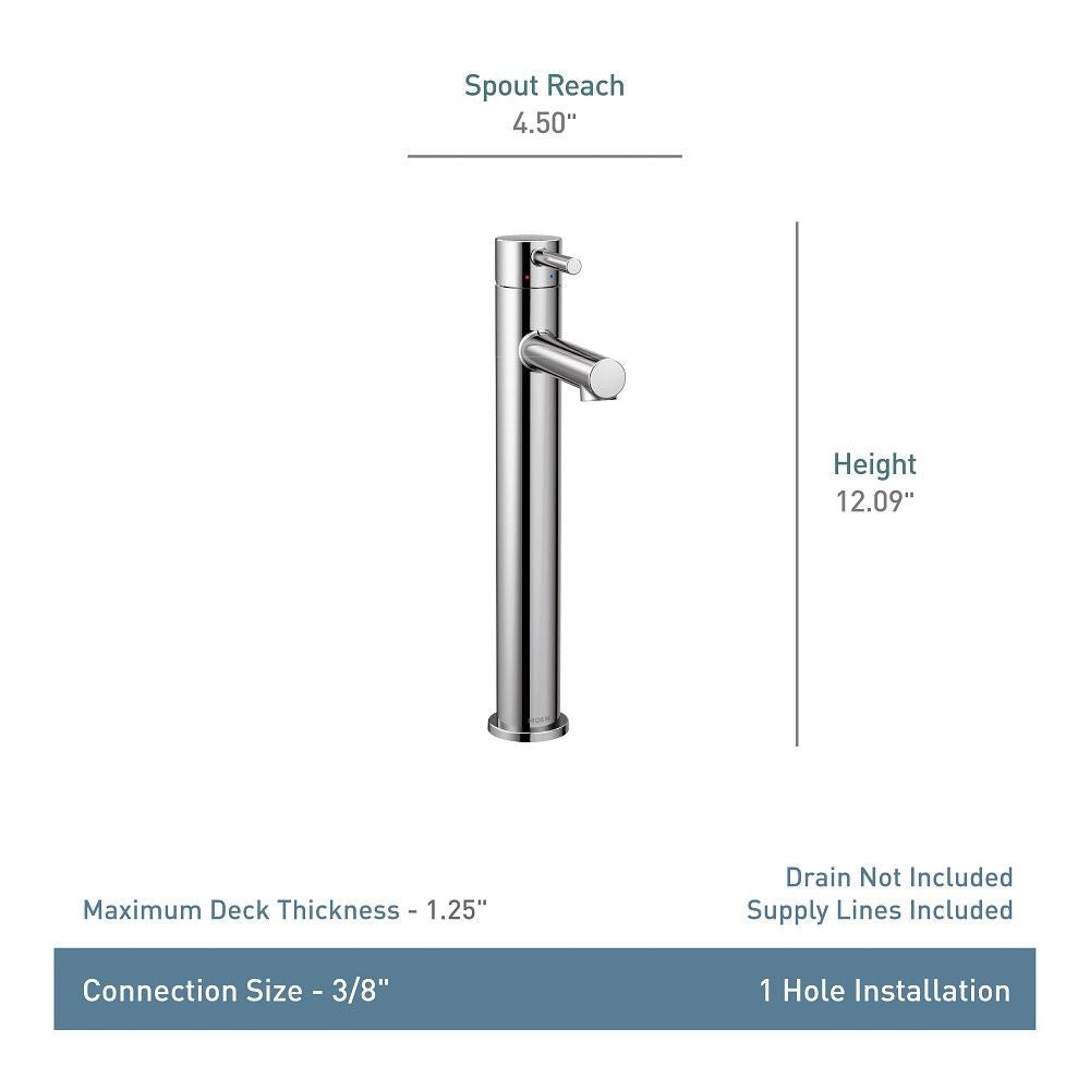 Align Single Handle High Arc Vessel Single Hole Bathroom Sink Faucet, WaterSense Certified, Brushed Gold H1X6 - product image 3